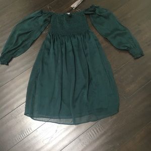 Deep Green off the shoulder Dress